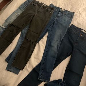 lot of Madewell & J brand skinny jeans